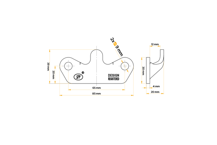 Support, verrou d'attelage latéral STEELPRESS Z-15 pour attelage latéral de remorque