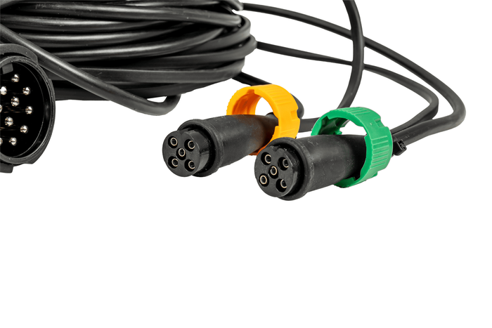 Faisceau électrique MANTES remorque, 7 m, prise 13 broches, 2x baïonnettes 5 broches