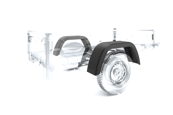 Kit de deux garde-boue pour remorque 13-14" DOMAR D20112 passages de roues plats 660/190mm