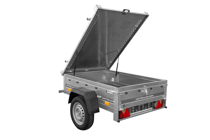Remorque à un essieu 150x106 UNITRAILER GARDEN 150 KIPP avec bâche en aluminium