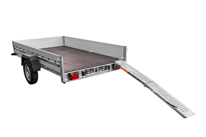 Rampe pliable UNITRAILER ALR004B en acier pour remorque, 190 cm, 200 kg