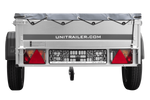 Remorque à un essieu 200x106 UNITRAILER GARDEN 200 KIPP avec châssis H-0 et bâche grise