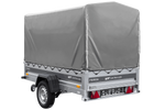 Remorque porte-voitures sur ressorts 230x125 UNITRAILER FORCE 230/R KIPP avec châssis H-1100 et bâche grise
