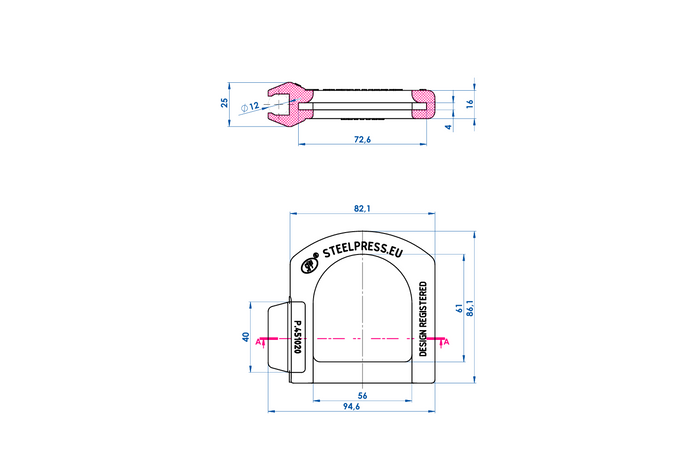 Cache de sécurité pour attelage à boule STEELPRESS 4 mm, avec emplacement pour prise.