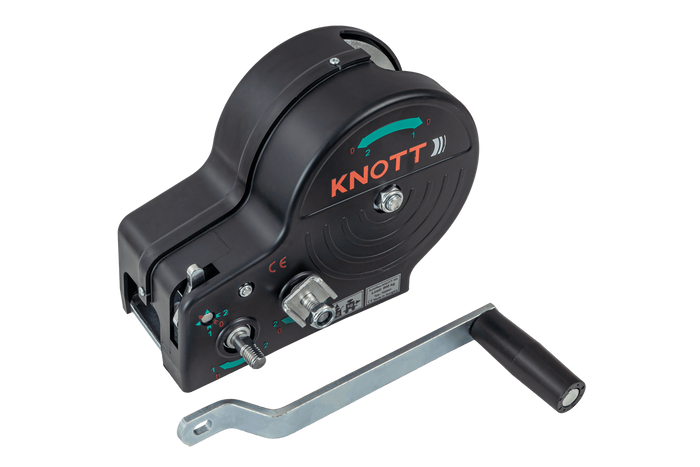 Treuil manuel pour remorque KNOTT 6X0017.311, 900kg avec sangle