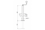 Support de manivelle extensible KNOTT TTL40 pour remorque de 500 kg, 40 mm, 480-780 mm