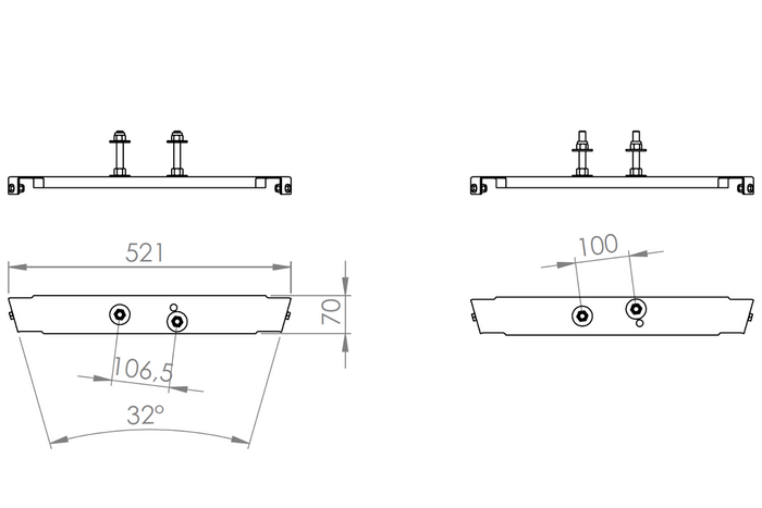 Support pour le montage de roue de secours sur le timon d'une remorque UNITRAILER