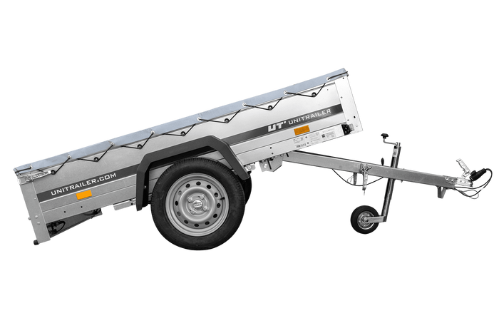 Remorque sur ressorts 200x125 UNITRAILER GARDEN 201/R KIPP avec châssis H-0 et bâche grise