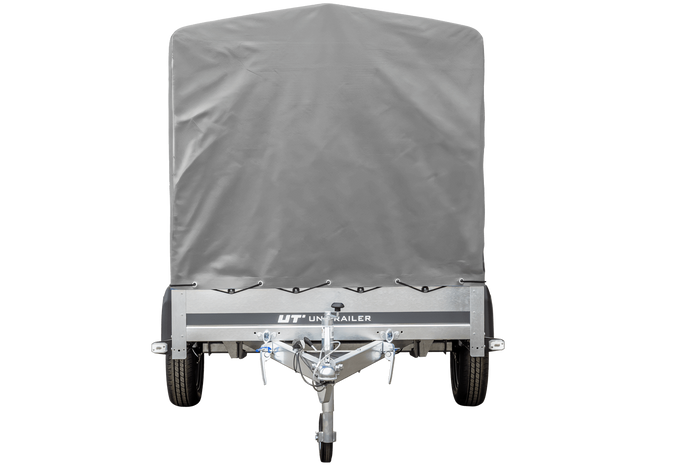 Remorque à un essieu 230x125 UNITRAILER GARDEN 230 KIPP avec châssis H-1100 et bâche grise