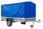 Remorque à essieu simple 264x150 UNITRAILER GARDEN 265 KIPP avec châssis H-1100 et bâche bleue