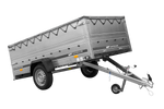 Remorque à un essieu sur ressorts 264x125 UNITRAILER GARDEN 264/R KIPP avec côtés, ridelles BIS, châssis H-0 et bâche grise