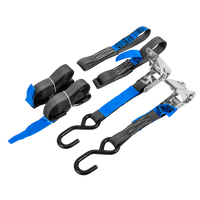 Ensemble de deux sangles de transport HILLS 3 m/25 mm/1 t avec tendeur et deux harnais de 0,45 m pour la fixation de la moto
