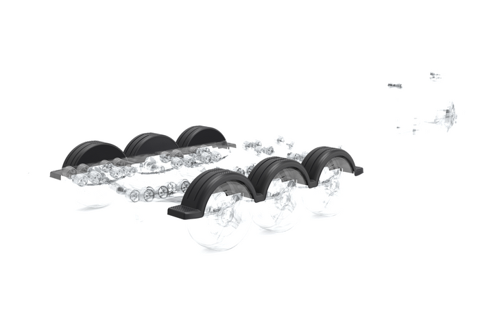 Kit de deux garde-boue pour remorque bateau 13-14" DOMAR D20422, passages de roues 950/240mm