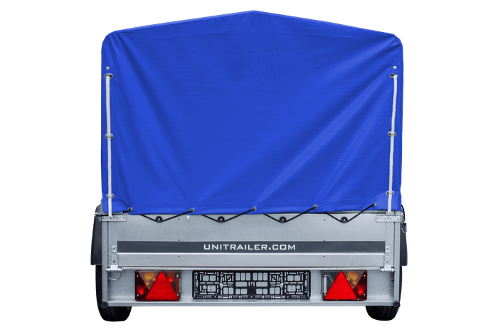 Remorque légère 230x125 UNITRAILER GARDEN 230 KIPP avec châssis H-800 et bâche bleue