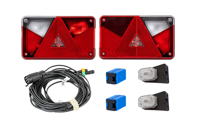 Kit d'éclairage : feux arrière ASPÖCK MULTIPOINT V + feux de gabarit ASPÖCK FLEXIPOINT I + faisceau MANTES 7 m 7 broches