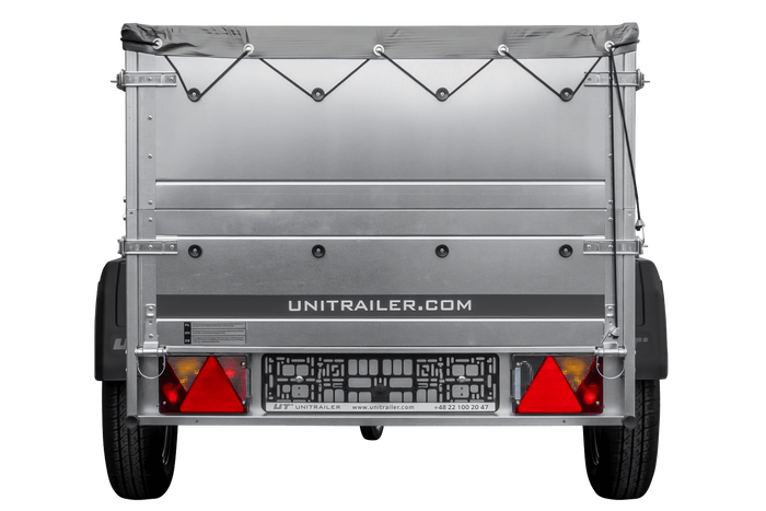 Remorque porte-voitures 200x106 UNITRAILER GARDEN 200 KIPP avec côtés BIS et bâche grise