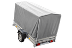Remorque à un essieu 230x125 UNITRAILER GARDEN 230 KIPP avec châssis H-1100 et bâche grise
