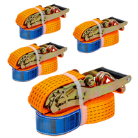 Ensemble de quatre courroies de transport UNITRAILER orange 6 m/50 mm/5 t avec tendeur