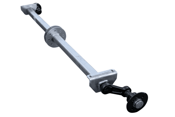 Essieu non freiné KNOTT VG7-L pour remorque 750kg 1607mm 2027mm 4x100