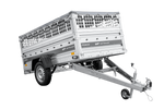 Remorque légère sur ressorts 230x125 UNITRAILER FORCE 230/R KIPP avec côtés en filet, châssis H-0 et bâche grise