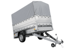 Remorque 230x125 UNITRAILER FORCE 230 KIPP avec ridelles BIS, châssis H-800 et bâche grise