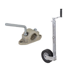 Roue jockey avec bride, bride en fonte KNOTT TK48+B48C6, tube ondulé, 300 kg, 48 mm, 700-940 mm