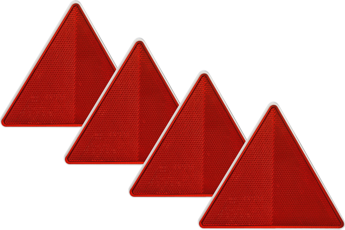 Triangles de signalisation rouges DOBPLAST 148mm set 4x réflecteurs