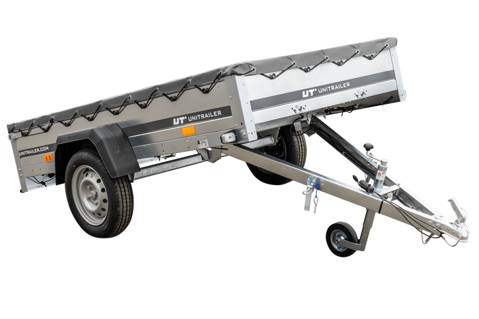 Remorque porte-voitures 230x125 UNITRAILER GARDEN 230 KIPP avec bâche grise