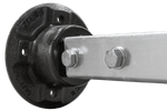Essieu rigide à ressort KNOTT VR7 sans frein pour remorque 750 kg, 1240 mm, 1580 mm, 4x100