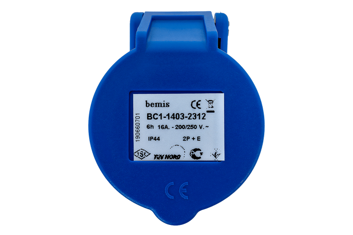 Prise électrique portable MANTES 2P+Z 16A 230V avec clapet