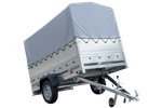 Remorque porte-voitures 230x125 UNITRAILER GARDEN 230 KIPP avec ridelles BIS, châssis H-800 et bâche grise