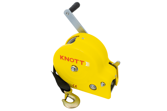 Treuil 450 kg à sangle KNOTT boîtier jaune