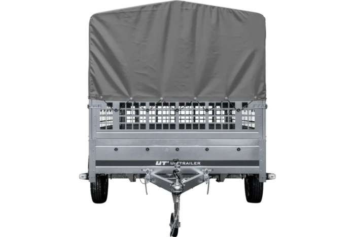 Remorque sur ressorts 264x150 UNITRAILER GARDEN 265/R KIPP avec ridelles grillagées, châssis H-800 et bâche grise