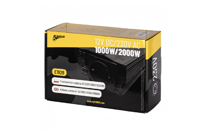 Convertisseur de tension 12V/230V (1000/2000W) KAMAR E1926