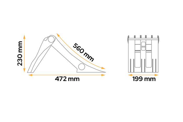 Cale de roue pliable LOKHEN ORIGAMY 56 h : 230 mm / set avec poignée