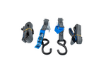 Ensemble de deux sangles de transport HILLS 3 m/25 mm/1 t avec tendeur et deux harnais de 0,45 m pour la fixation de la moto