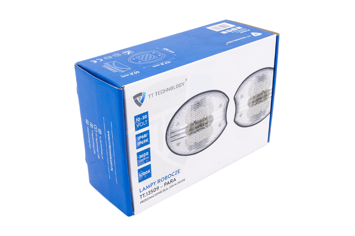 Ensemble réflecteurs, phares de travail LED TT Technology TT.13509, 9xLED 3600lm pour John Deere