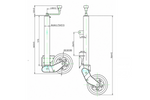 Roue jockey automatique UNITRAILER avec poignée 500 kg 60 mm 660-904 mm