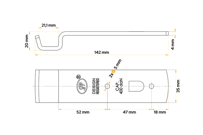 Support d'attelage latéral STEELPRESS Z-01A pour attelage latéral de remorque