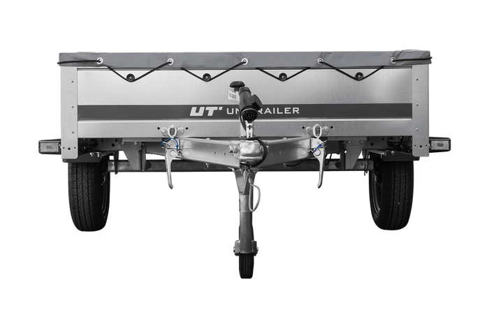 REMORQUE DE JARDIN 264 KIPP AVEC ROUE JOINTE ET COUVERCLE PLAT GRIS