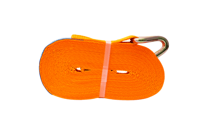 Courroie de transport orange UNITRAILER ERGO 12 m/50 mm/5 t avec tendeur