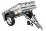 Remorque à un essieu 150x106 UNITRAILER GARDEN 150 KIPP avec châssis H-0 et bâche grise
