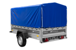 Remorque à un essieu 230x125 UNITRAILER FORCE 230 KIPP avec châssis H-800 et bâche bleue