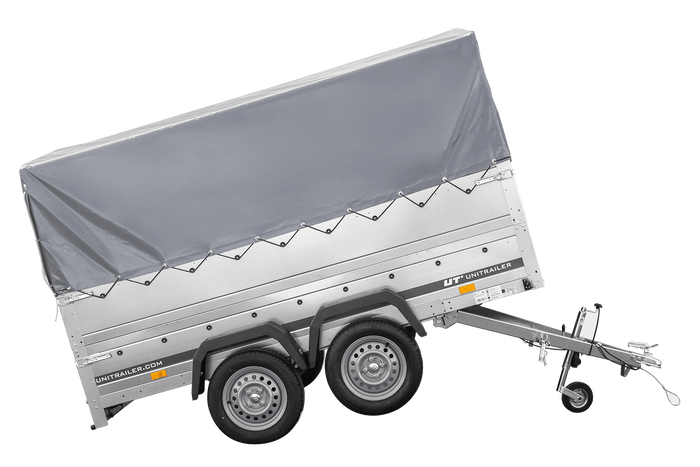 Remorque légère 264x150 UNITRAILER GARDEN 265/2 KIPP avec côtés BIS, châssis H-800 et bâche grise
