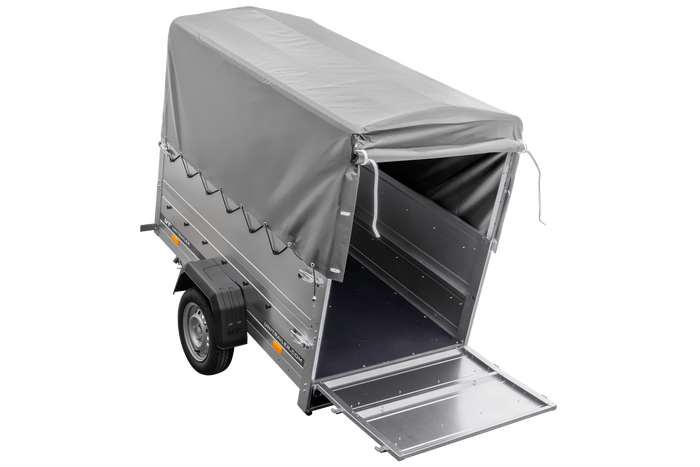 Remorque simple essieu 200x106 avec bâche haute, arceau, rehausses de ridelles et roue jockey - Garden Trailer 200 KIPP