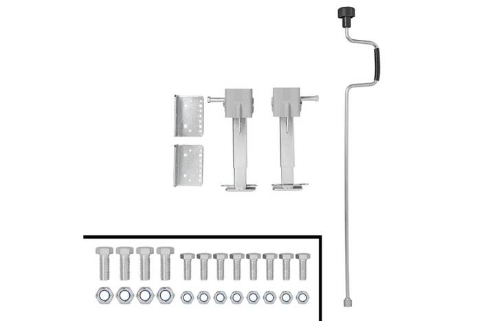 Ensemble de deux supports, béquilles extensibles avec manivelle et fixation ProPlus 361500 pour remorque plateau 1000 kg, 290-460 mm