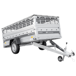 Remorque à un essieu 264x125 UNITRAILER FORCE 264 KIPP avec ridelles grillagées, châssis H-0 et bâche grise