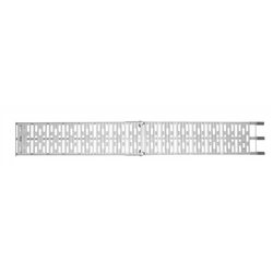 Rampe pliable UNITRAILER ALR003 en aluminium pour remorque, 221 cm, 340 kg, avec sangle et support.