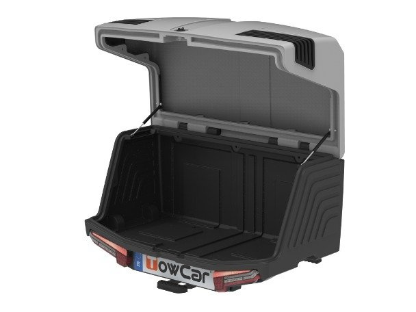 Towbox V3 Grey LED Edition - coffre à bagages monté sur attelage