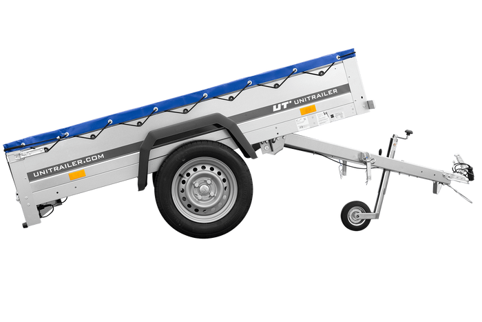 Remorque porte-voitures 200x106 UNITRAILER GARDEN 200 KIPP avec bâche bleue